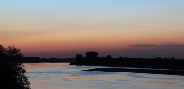 Scenic view of sea at sunset