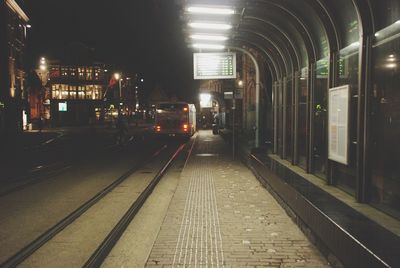 Railroad track at night