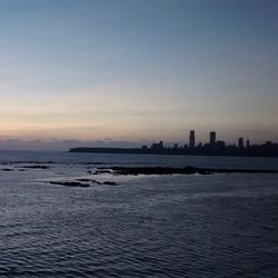 Scenic view of sea at sunset