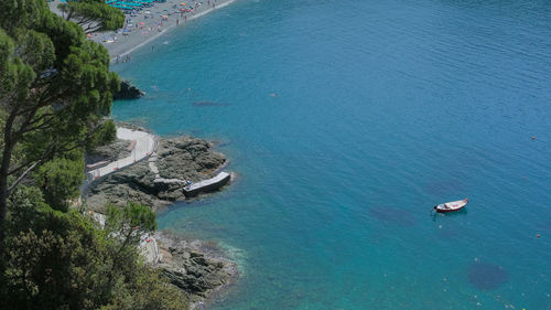 Bay on ligurian sea in bonassola, la spezia, liguria, italy.