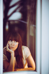 Close-up of young woman