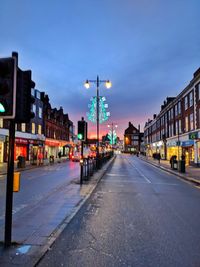 Road in city at night