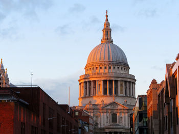 Low angle view of buildings against sky