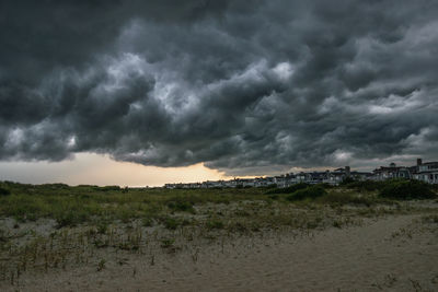 Storm clouds over land