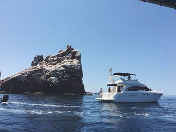 Boat sailing in sea