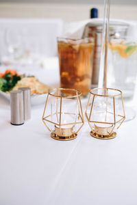 Close-up of wine glass on table