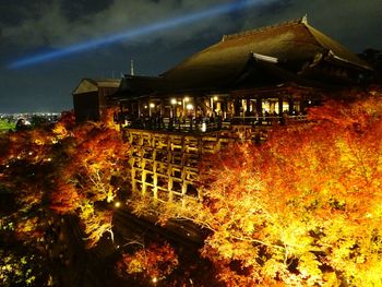 Illuminated built structure at night