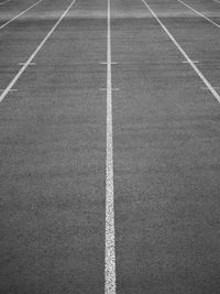 High angle view of empty road