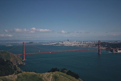 Suspension bridge over sea