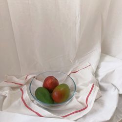 High angle view of mango in a bowl