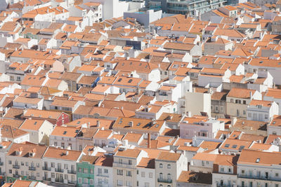 Elevated view of buildings in town