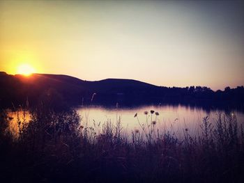 Sunset over lake