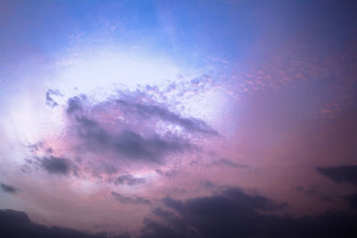 Low angle view of sky at sunset