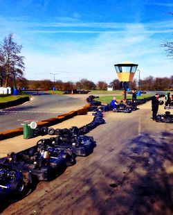 View of people against clear sky