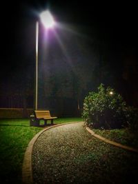 Empty street light at night