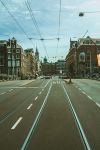 Road passing through city