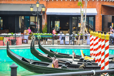 View of boats in canal