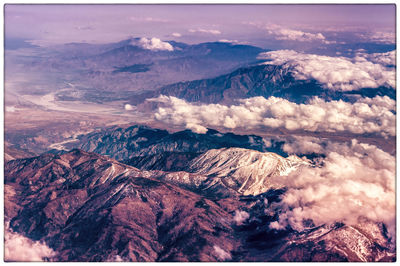 Aerial view of volcanic landscape
