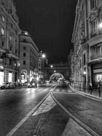 City street and buildings at night