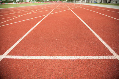 Close-up of empty sports track