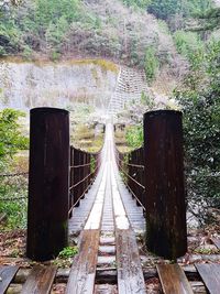 Footbridge amidst trees