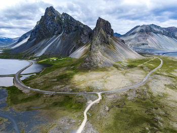 Scenic view of mountains against sky