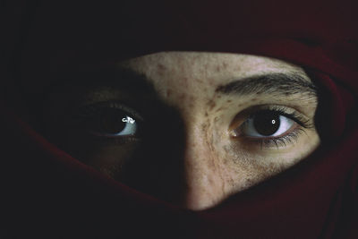 Close-up portrait of woman with eyes closed