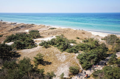 High angle view of beach