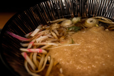 Close-up of food on table