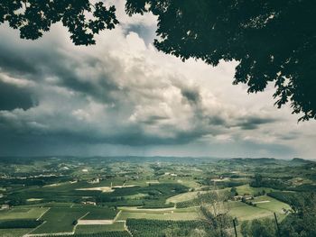 Aerial view of landscape against sky