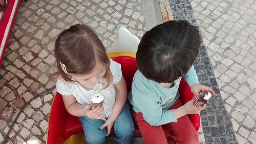 Boy looking at camera