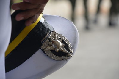 Close-up of sailor hat