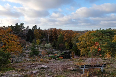Scenic view of landscape against cloudy sky