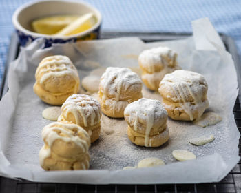 Close-up of cookies on table
