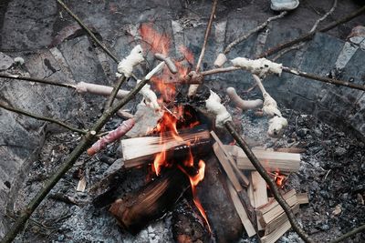 Close-up of bonfire