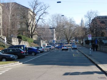 City street with buildings in background