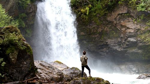 Scenic view of waterfall