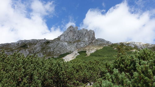Low angle view of mountain against sky