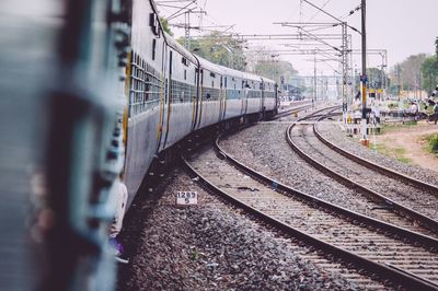 Railroad tracks in city