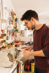 Young man working