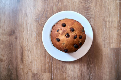 High angle view of breakfast on table