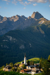 Scenic view of mountains against sky