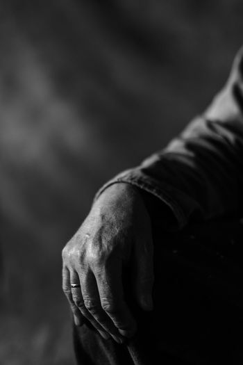 Close-up of man hand