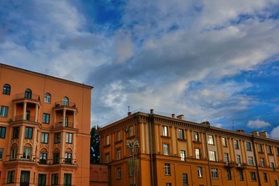 Low angle view of buildings against sky