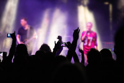 Group of people at music concert