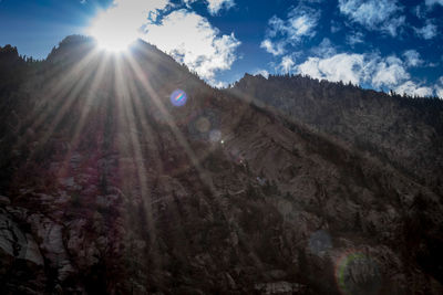 Low angle view of mountain against sky