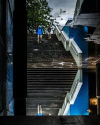 People standing in front of building