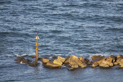 Rock formation in sea