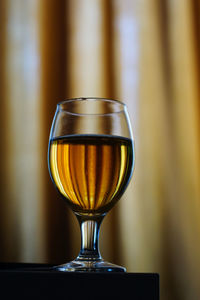 Close-up of beer in glass