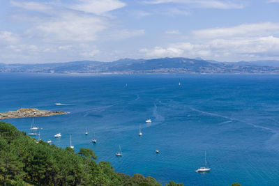 High angle view of sea against sky